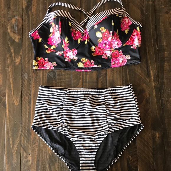 torrid Other - TORRID floral stripes bikini